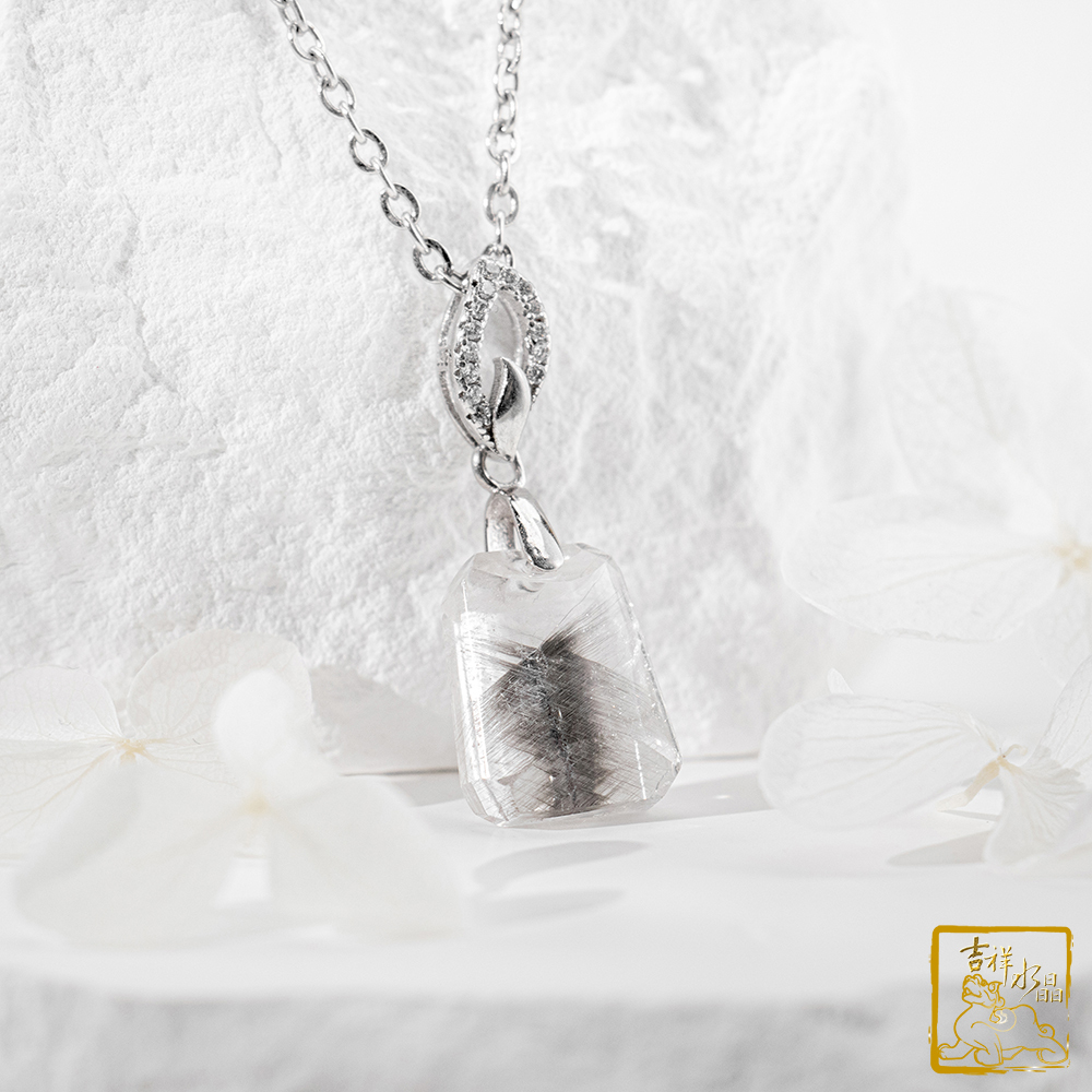 黑銀鈦晶項鍊 2.4g 無事牌墜