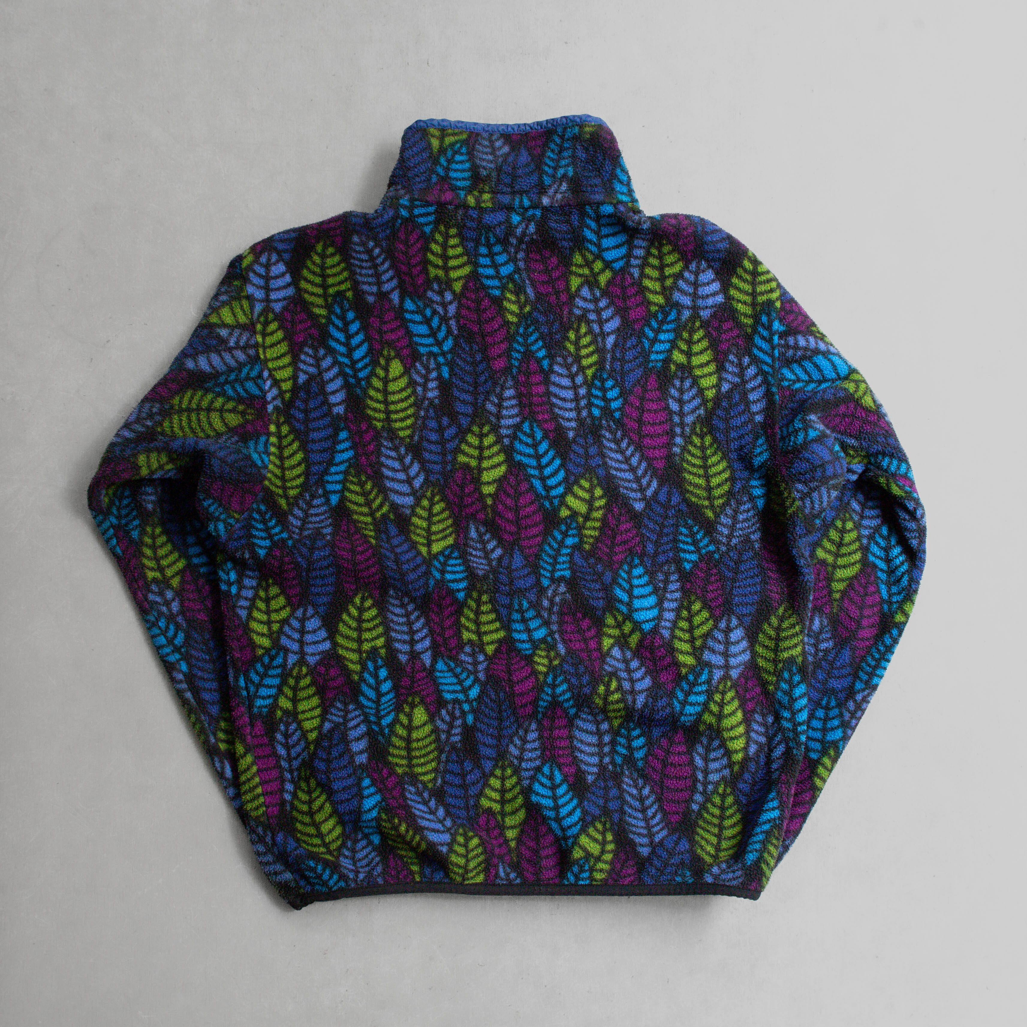 PATAGONIA PRINTED FLEECE SNAP-T 美國製 葉子 高領 刷毛 套頭 長袖 上衣