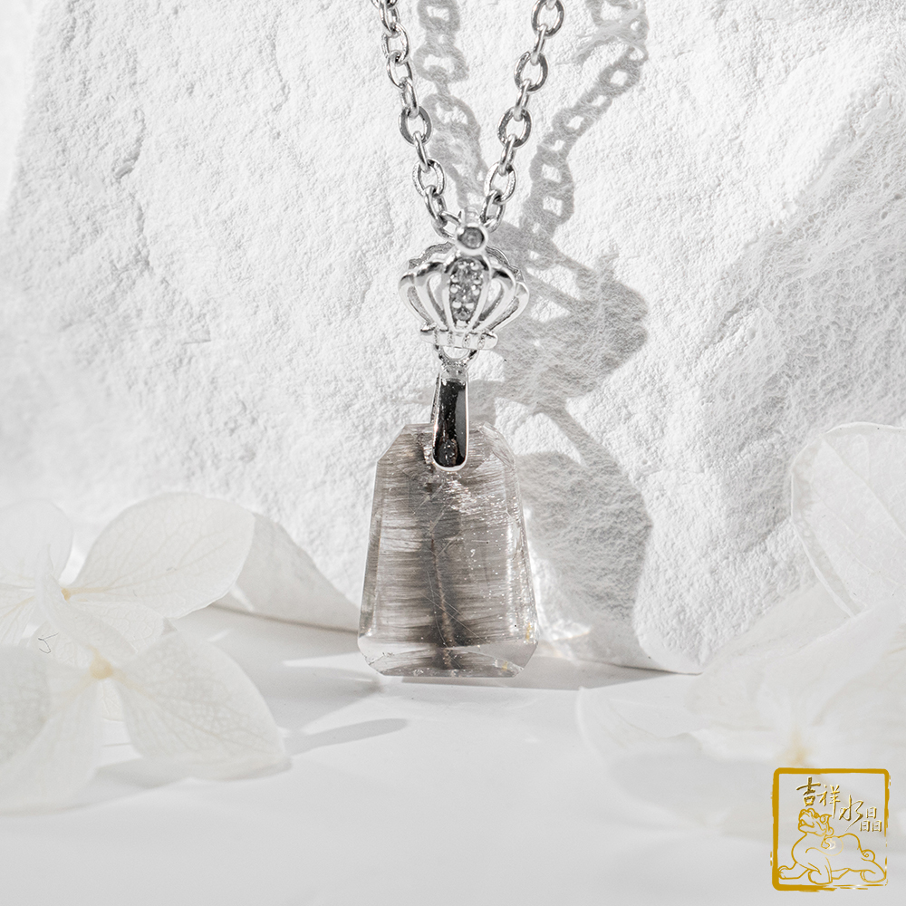 黑銀鈦晶項鍊 2.2g 無事牌墜