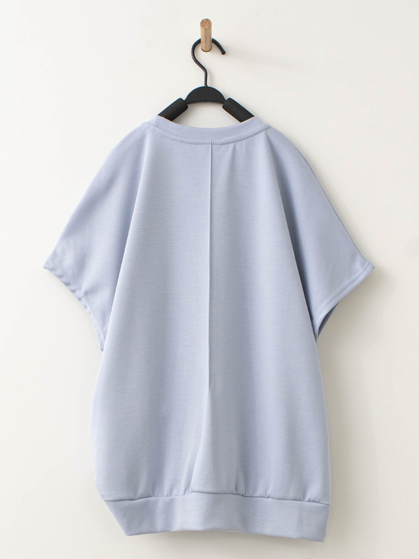 百搭素色下擺扭結空氣棉短袖上衣