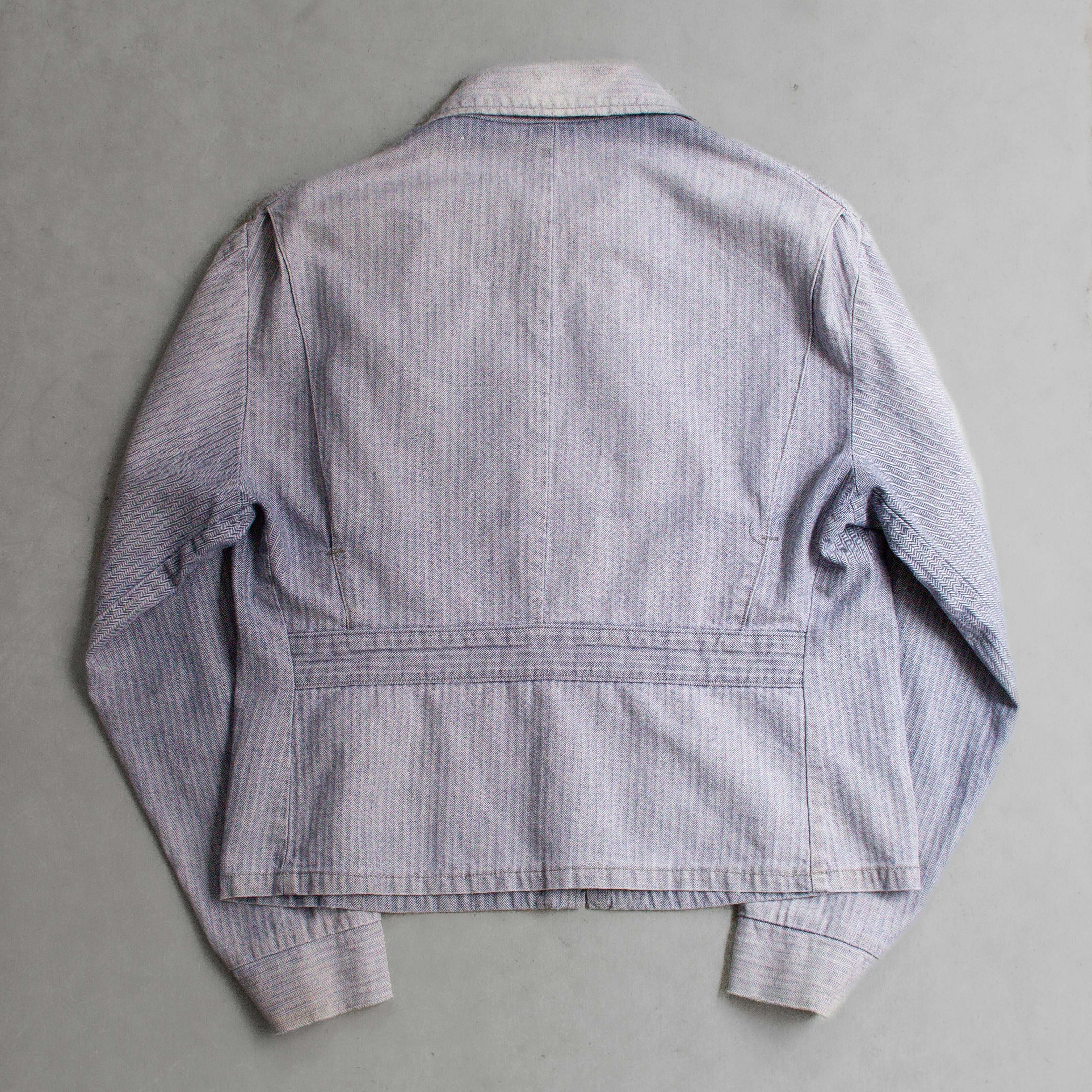 70S KEY IMPERIAL HBT WORK JACKET 美國製 灰色 人字紋 短版 拉鍊 工作外套