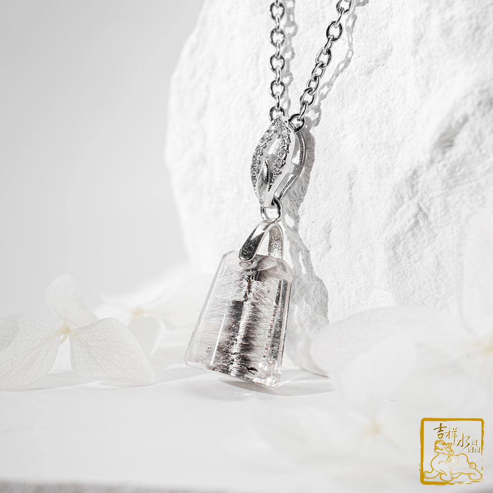 黑銀鈦晶項鍊 2.8g 無事牌墜