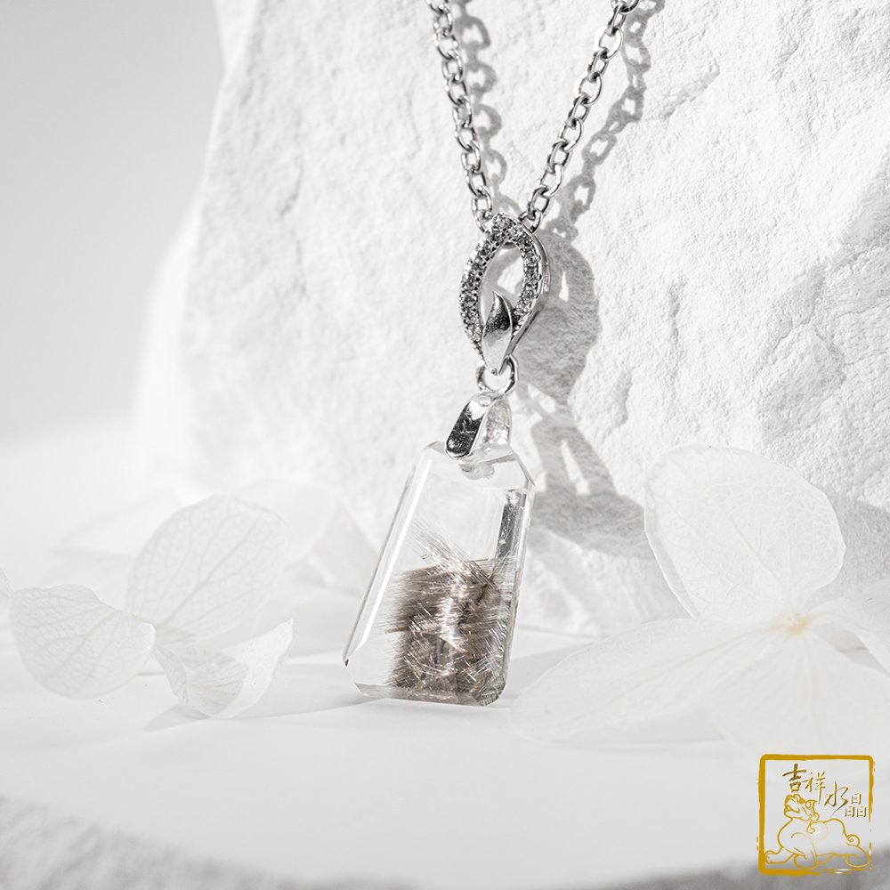 黑銀鈦晶項鍊 2.6g 無事牌墜