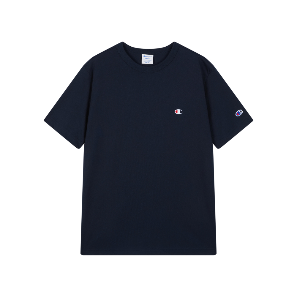 男女款- AUTHENTIC 刺繡小LOGO短袖棉質T恤- 藏青色（U6ASSSU545M607）