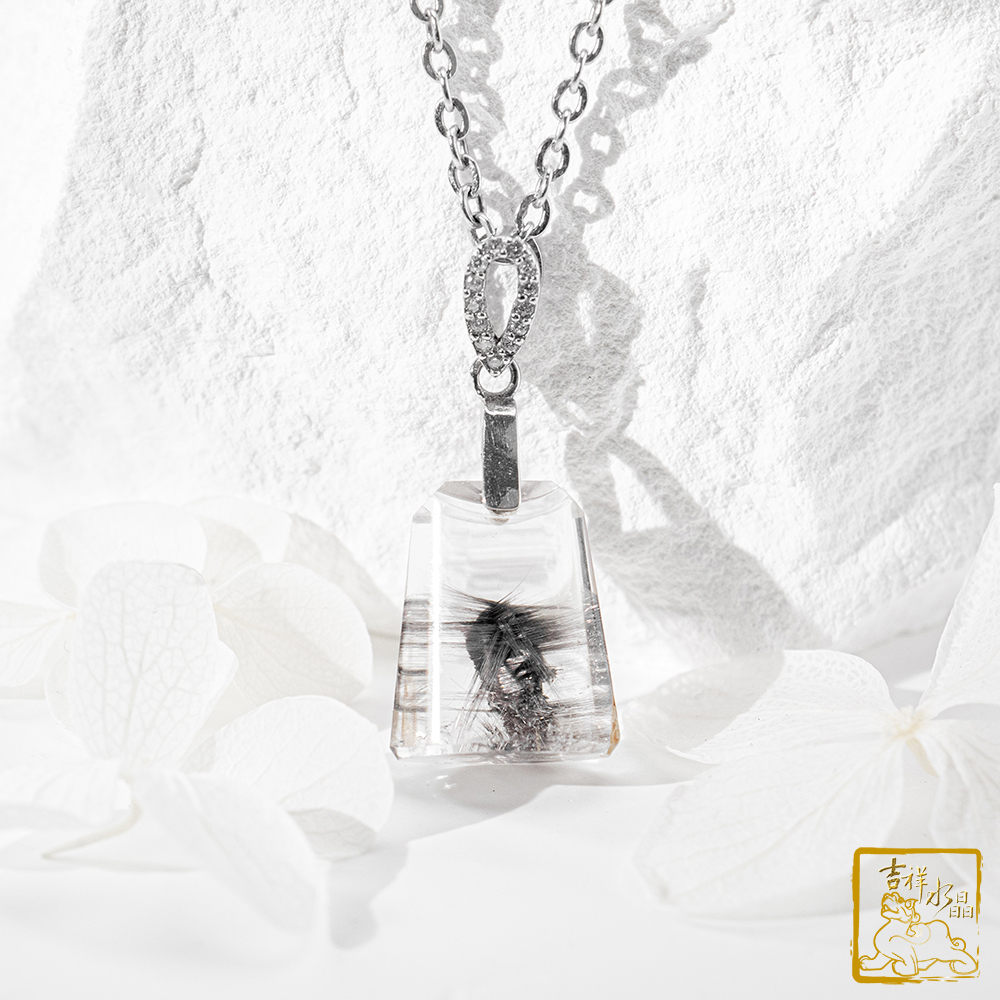 黑銀鈦晶項鍊 2.4g 無事牌墜