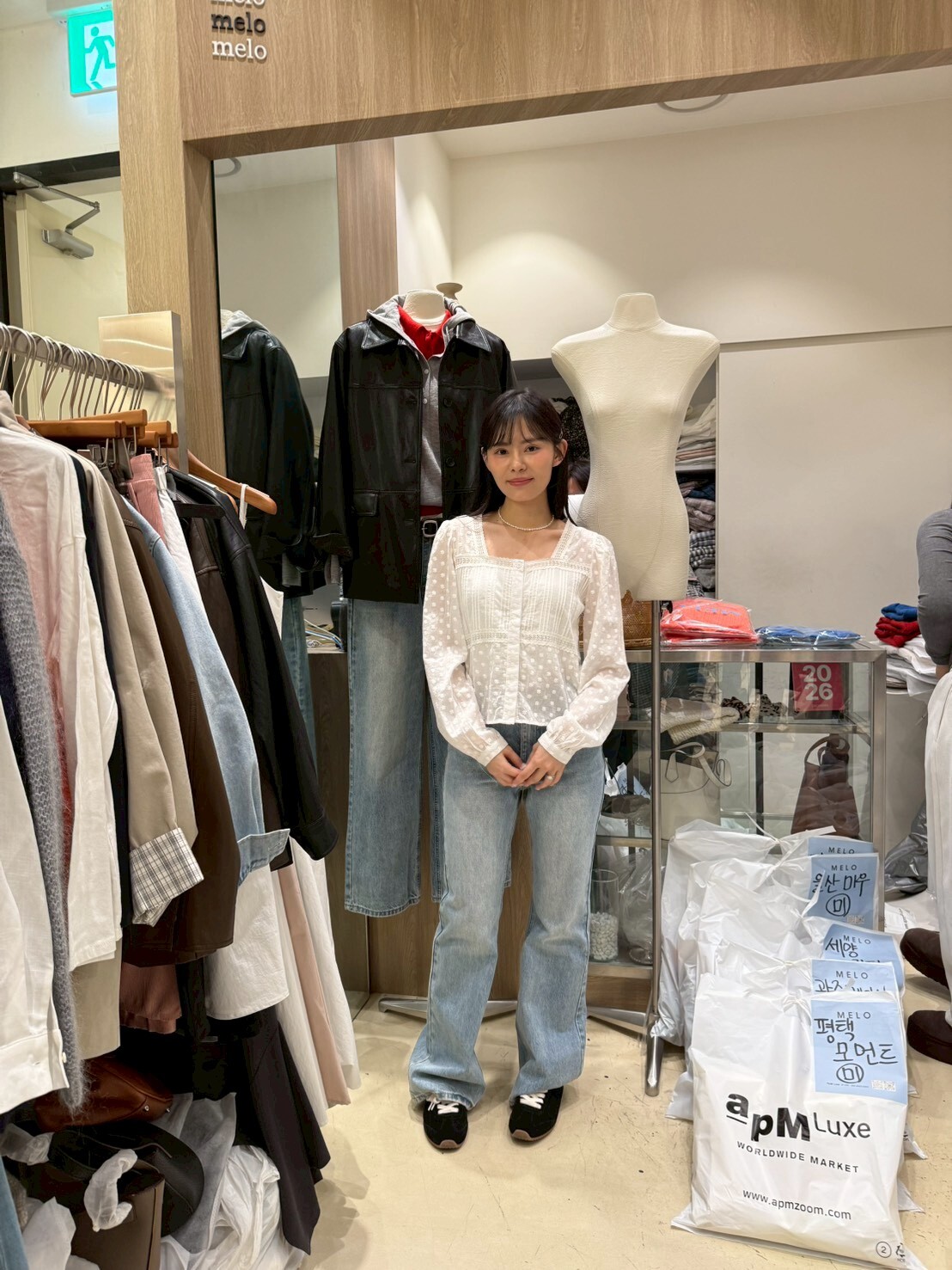 ML6011 透膚點點宮廷上衣