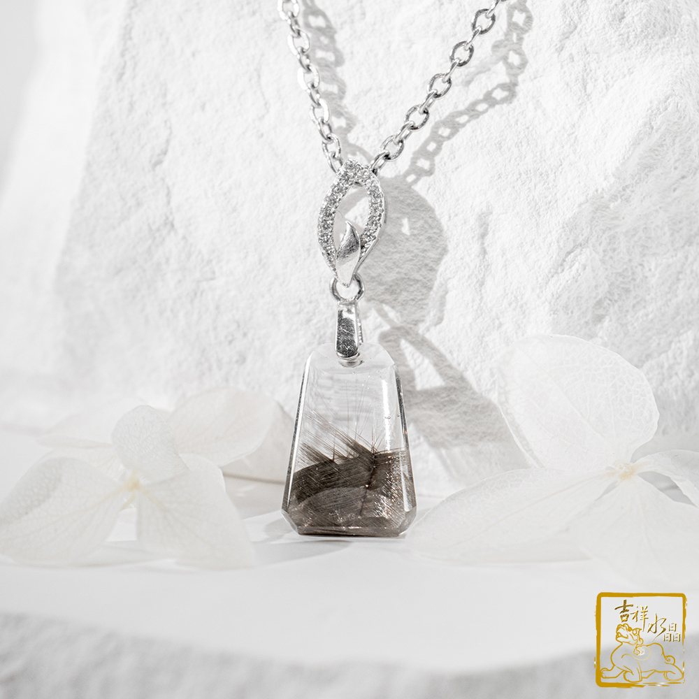 黑銀鈦晶項鍊 2.3g 無事牌墜