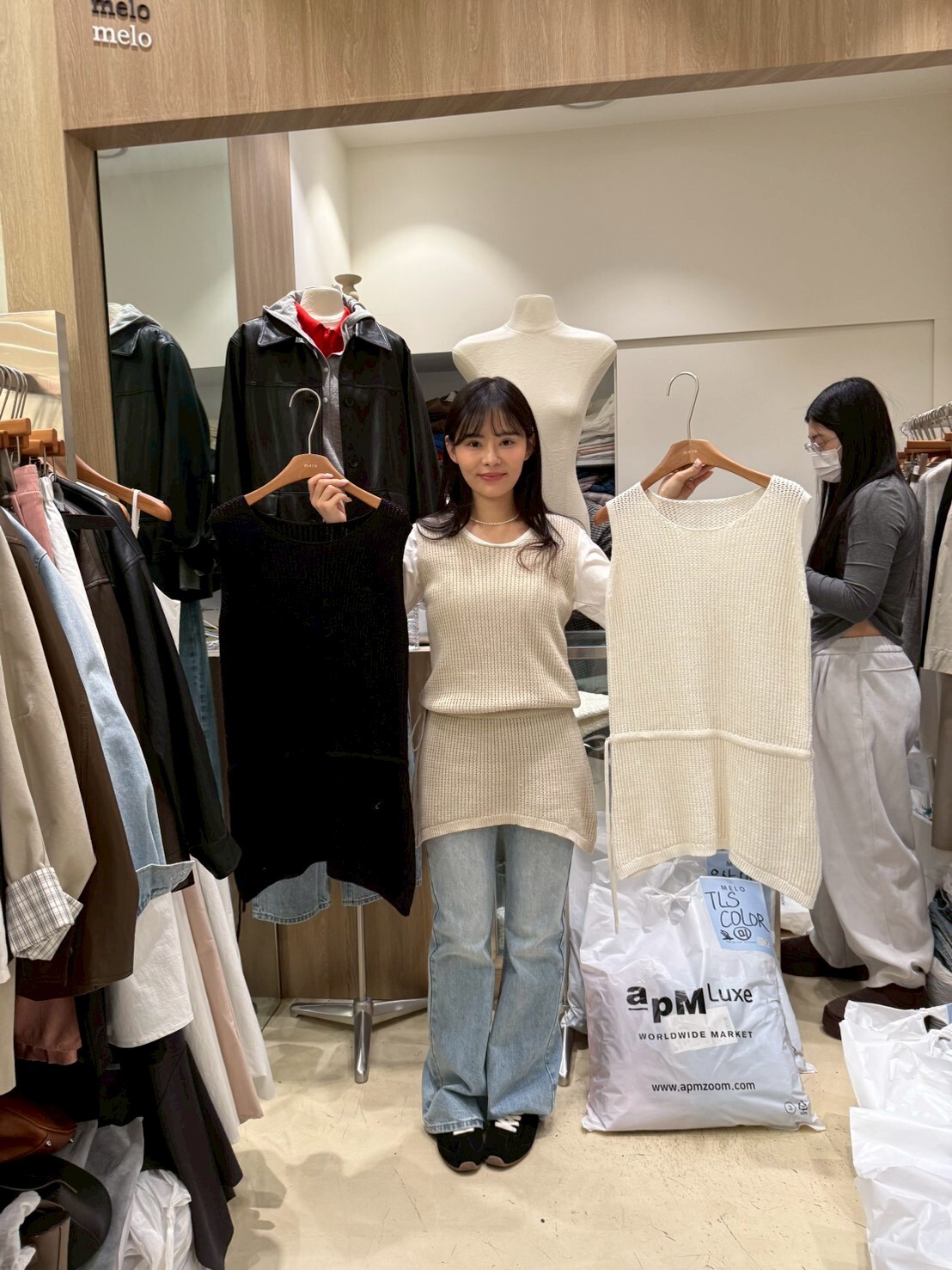 ML6054 文青疊穿坑紋針織背心