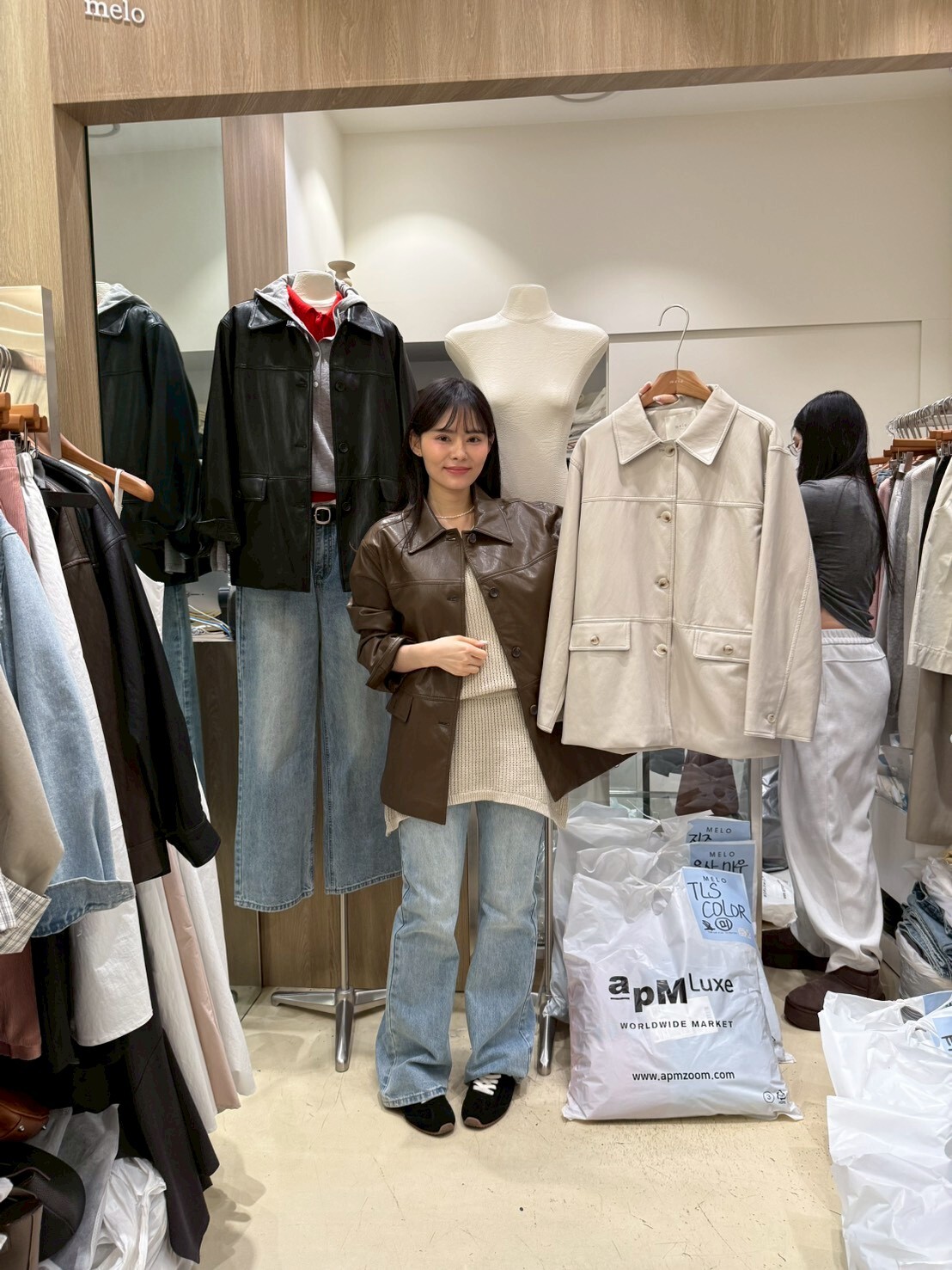 ML6006 反領仿皮外套