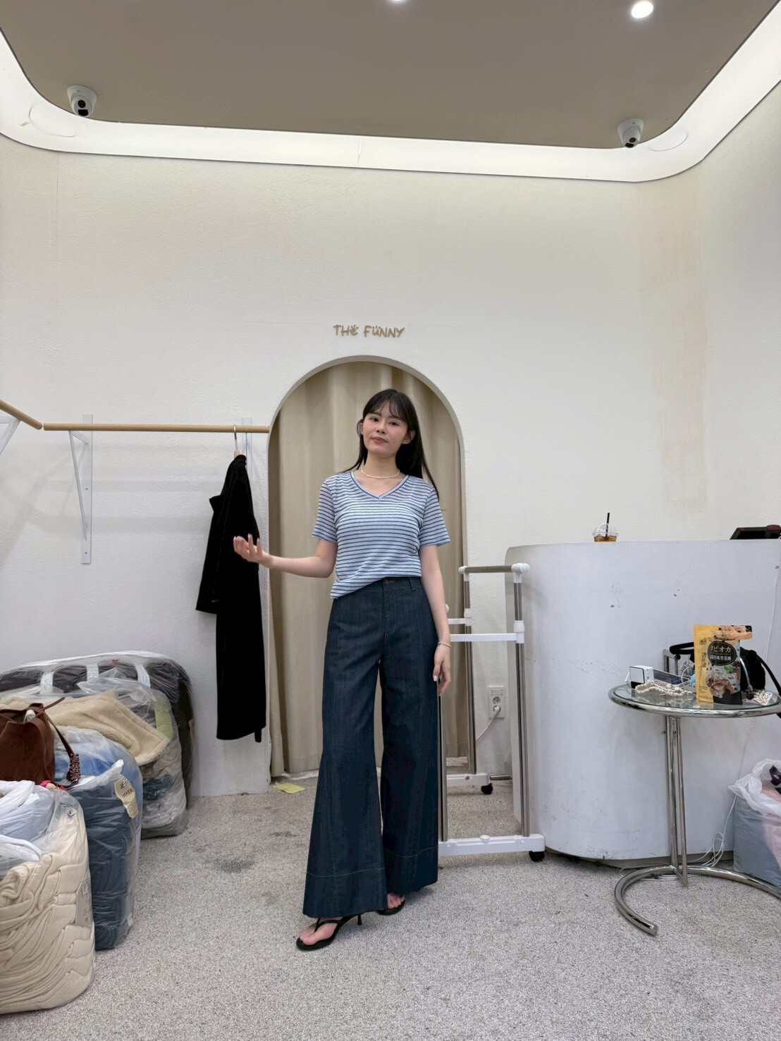 FP6013 後鬆緊A字牛仔褲