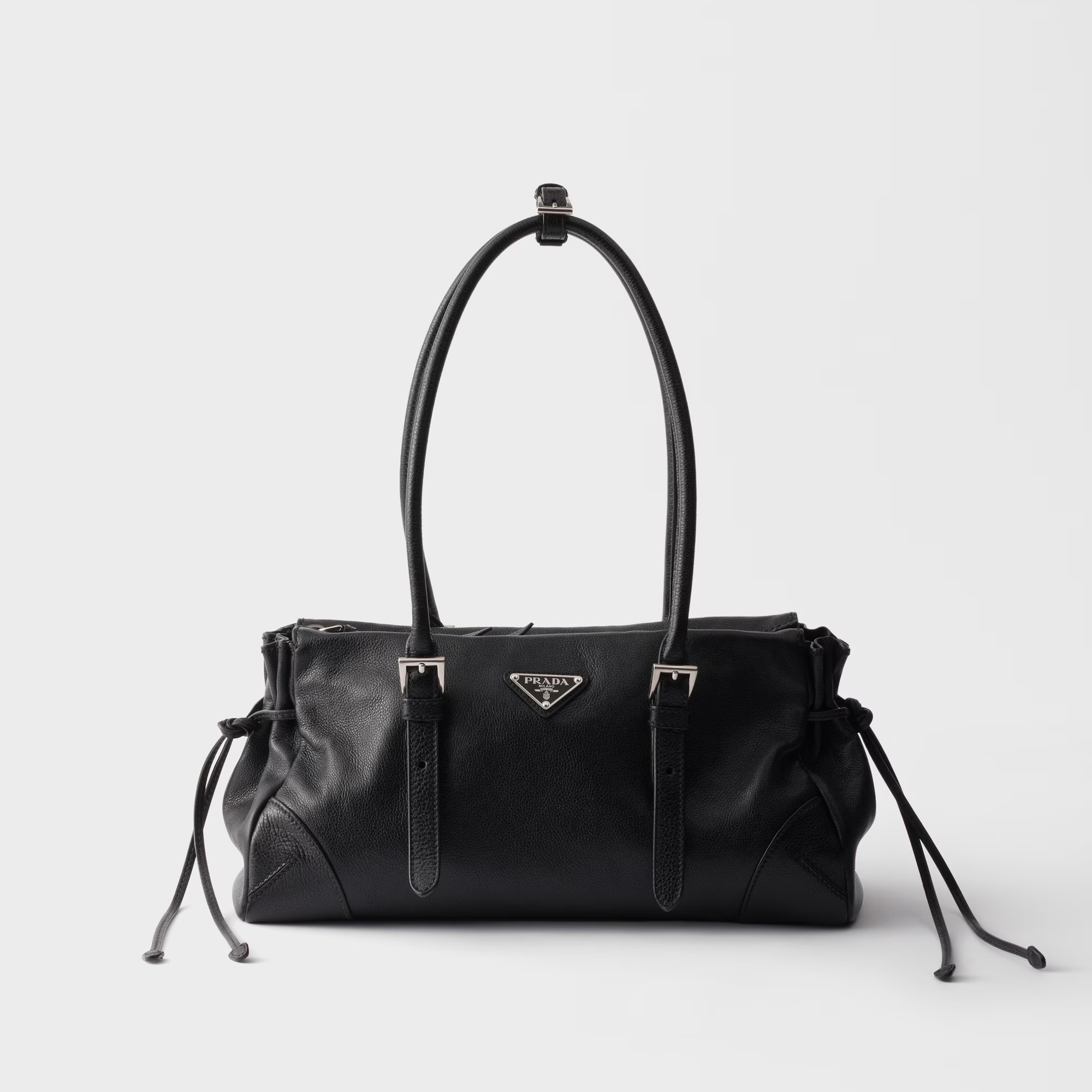 1DA0313-085 [PRADA] Bonnie Medium Antiqued Leather Tote Bag Black #1BG628_2HF2_F0002_V_OOO (BR)