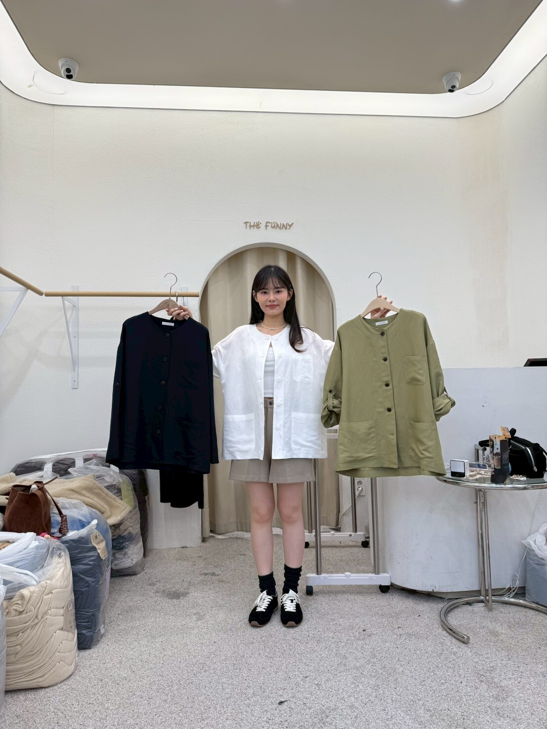 FP6040 人造絲棉麻排扣上衣