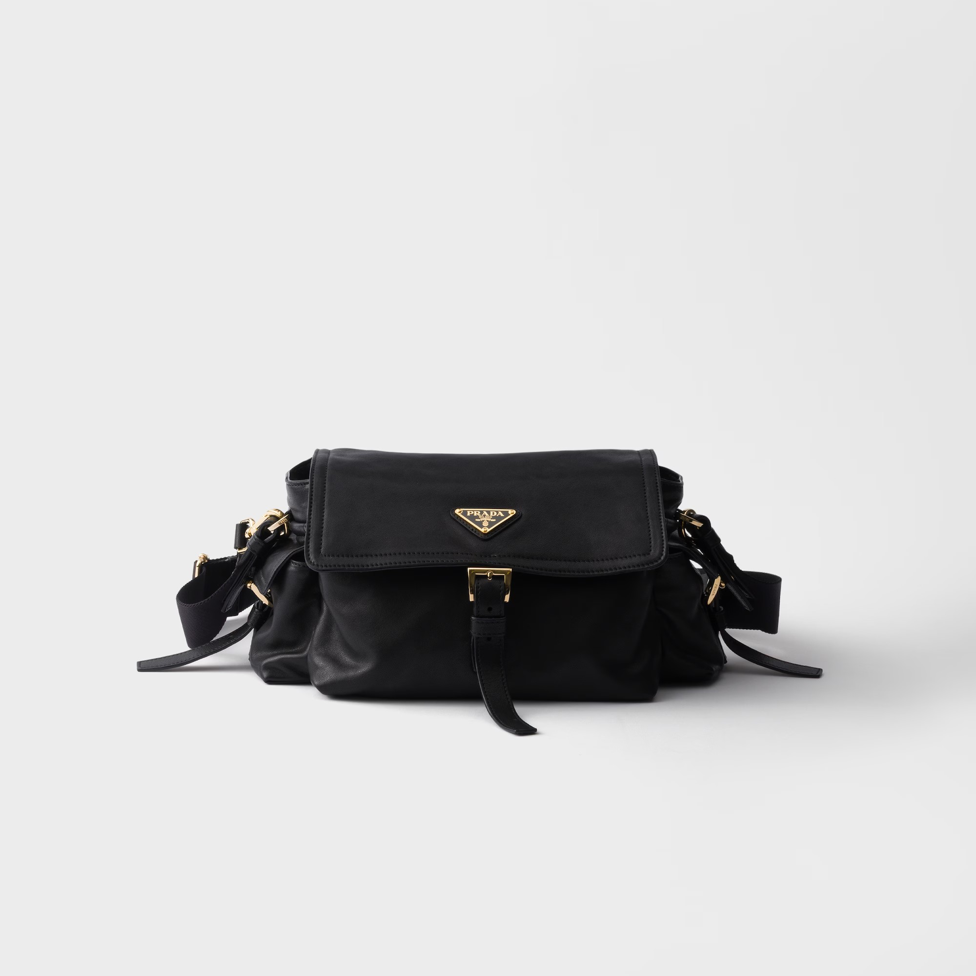 1DA0313-087 [PRADA] Explore Medium Nappa Leather Shoulder Bag with Flap Black #1BD394_2DX8_F0002_V_NOO (BR)