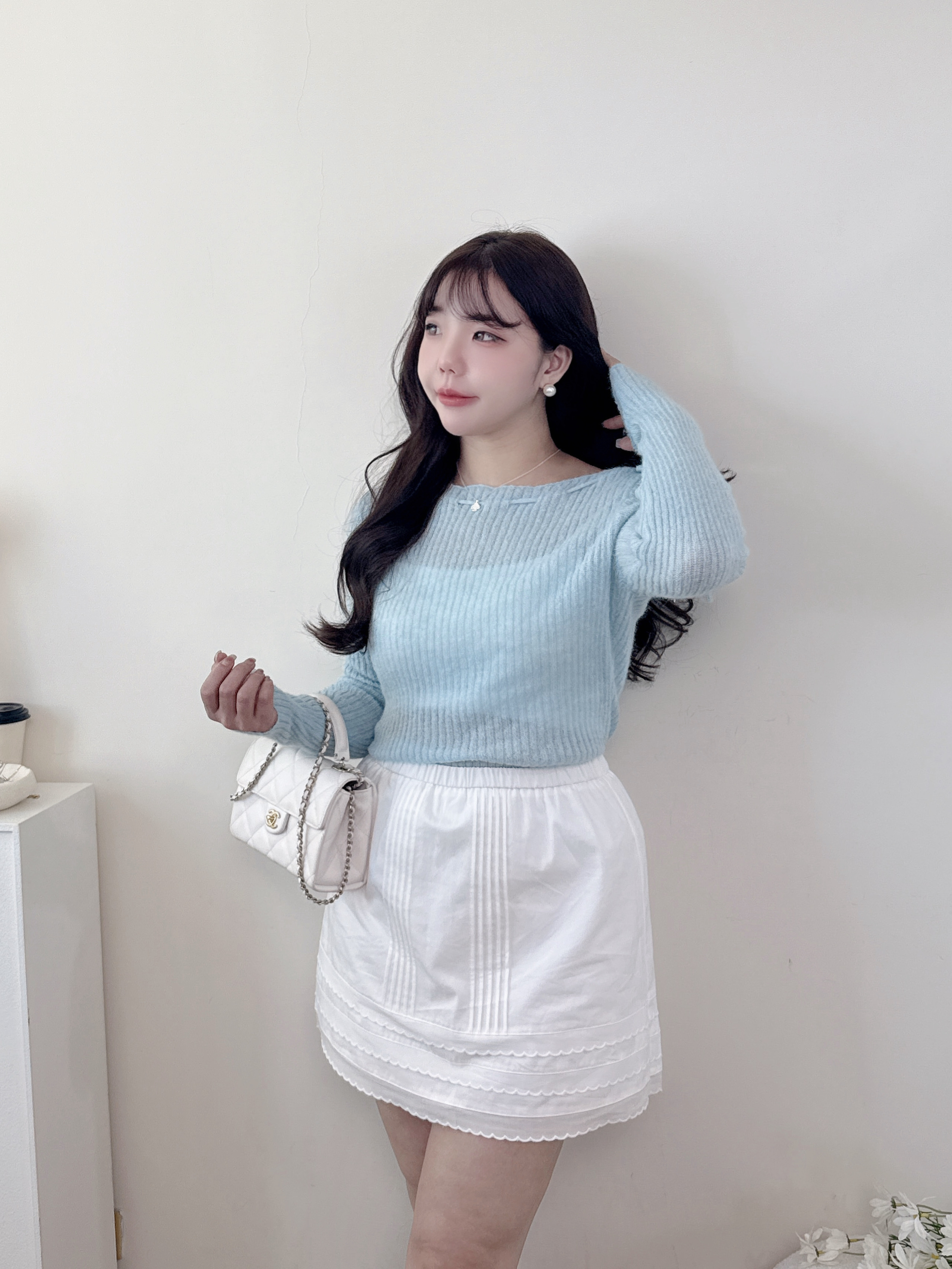 芭蕾少女棉質花邊小白裙