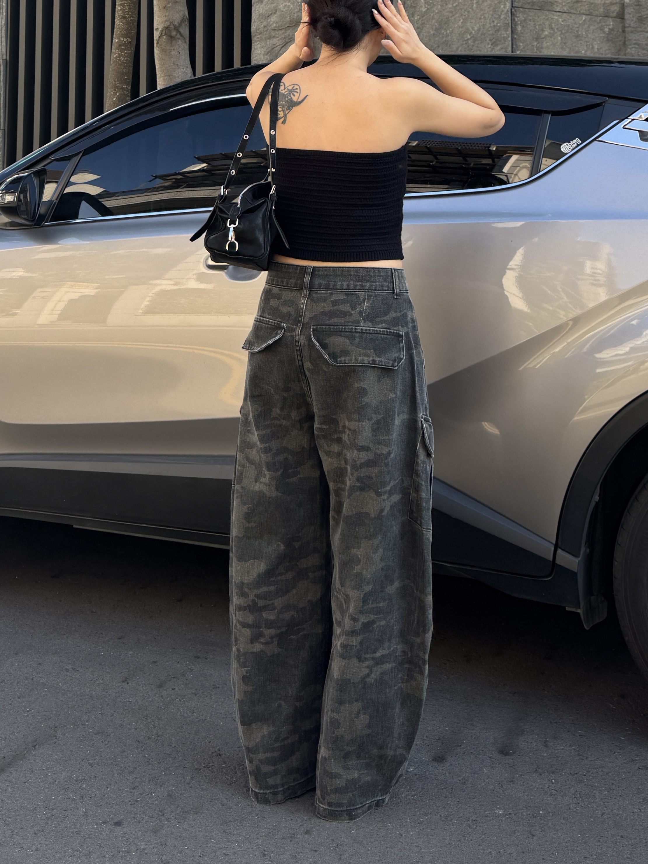 私藏款.ᐟ.ᐟ水洗廓形工裝迷彩褲🎱