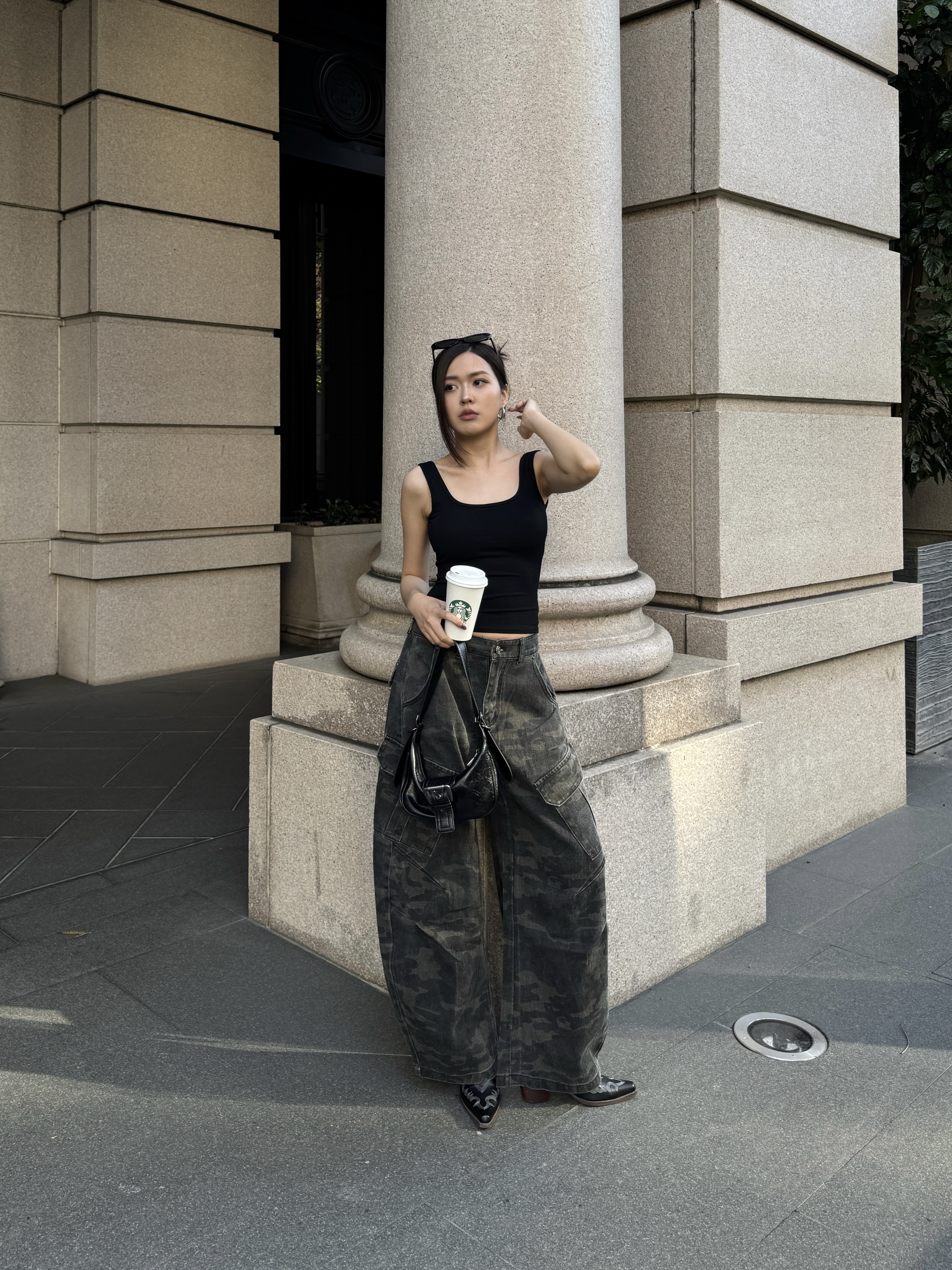 私藏款.ᐟ.ᐟ水洗廓形工裝迷彩褲🎱