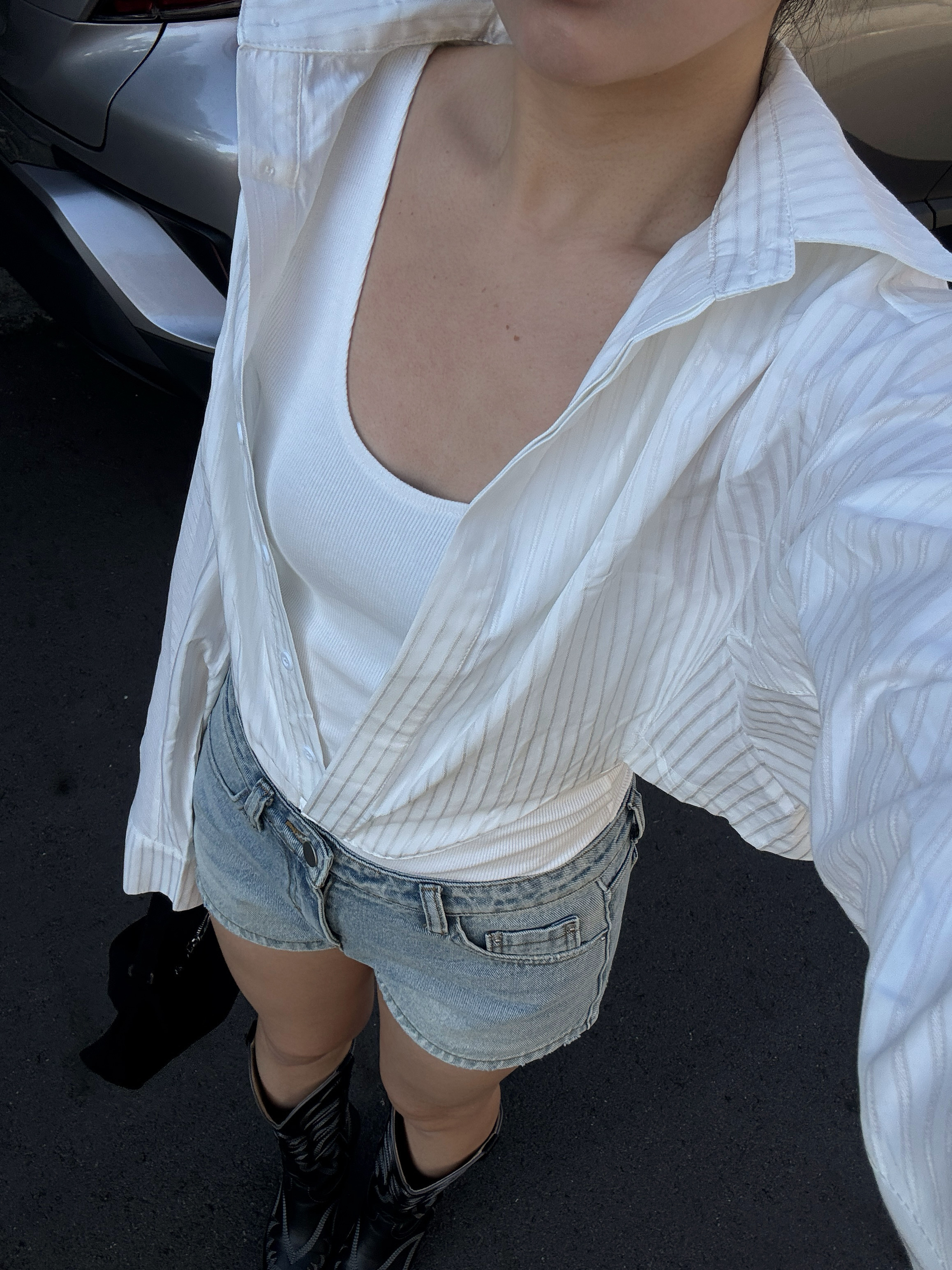 設計感！假兩件收腰襯衫Bodysuit(2色)