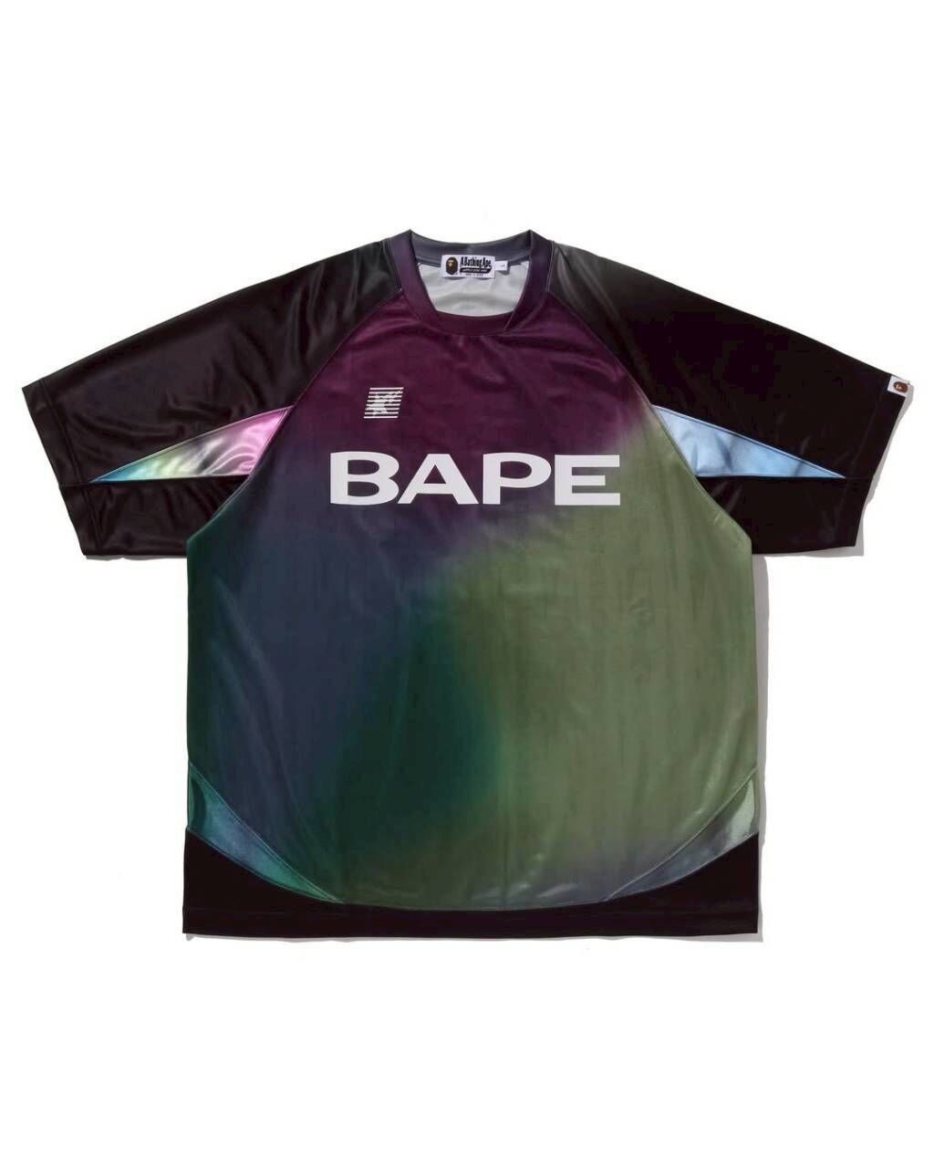【BAPE男生】0314 發售 寬版TIE DYE STA STRIPE PATTERN RELAXED FIT FOOTBALL JERSEY TEE