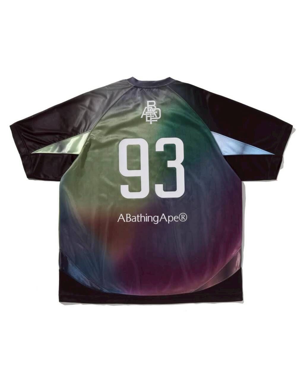 【BAPE男生】0314 發售 寬版TIE DYE STA STRIPE PATTERN RELAXED FIT FOOTBALL JERSEY TEE