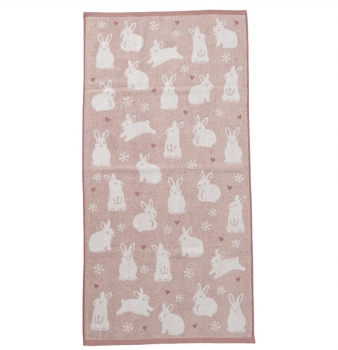 JP 兔兔密集式大浴巾 粉 60x120 7712
