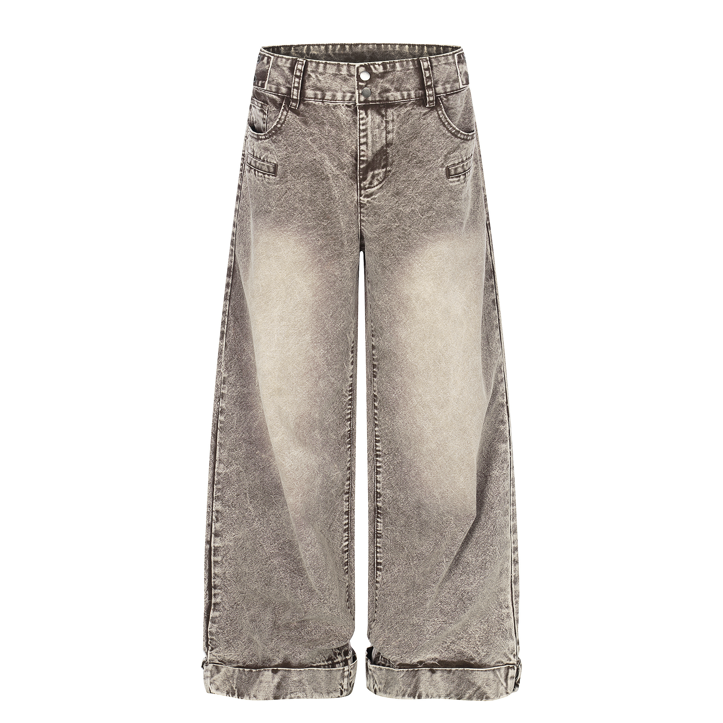 《S.V》仿舊美式復古直筒寬褲