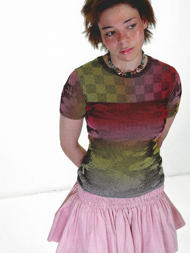 Illusion Knit Cap Sleeve Tee