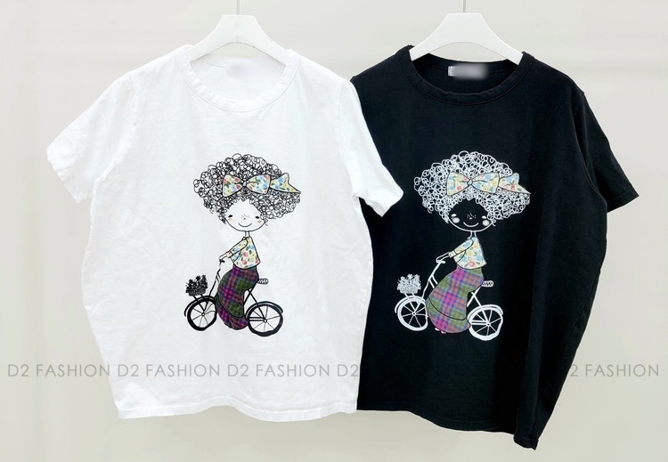 爆炸頭女仔單車Tee #6631