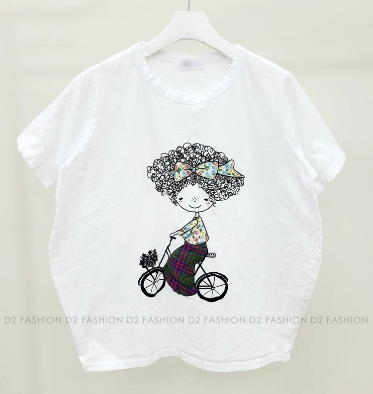 爆炸頭女仔單車Tee #6631
