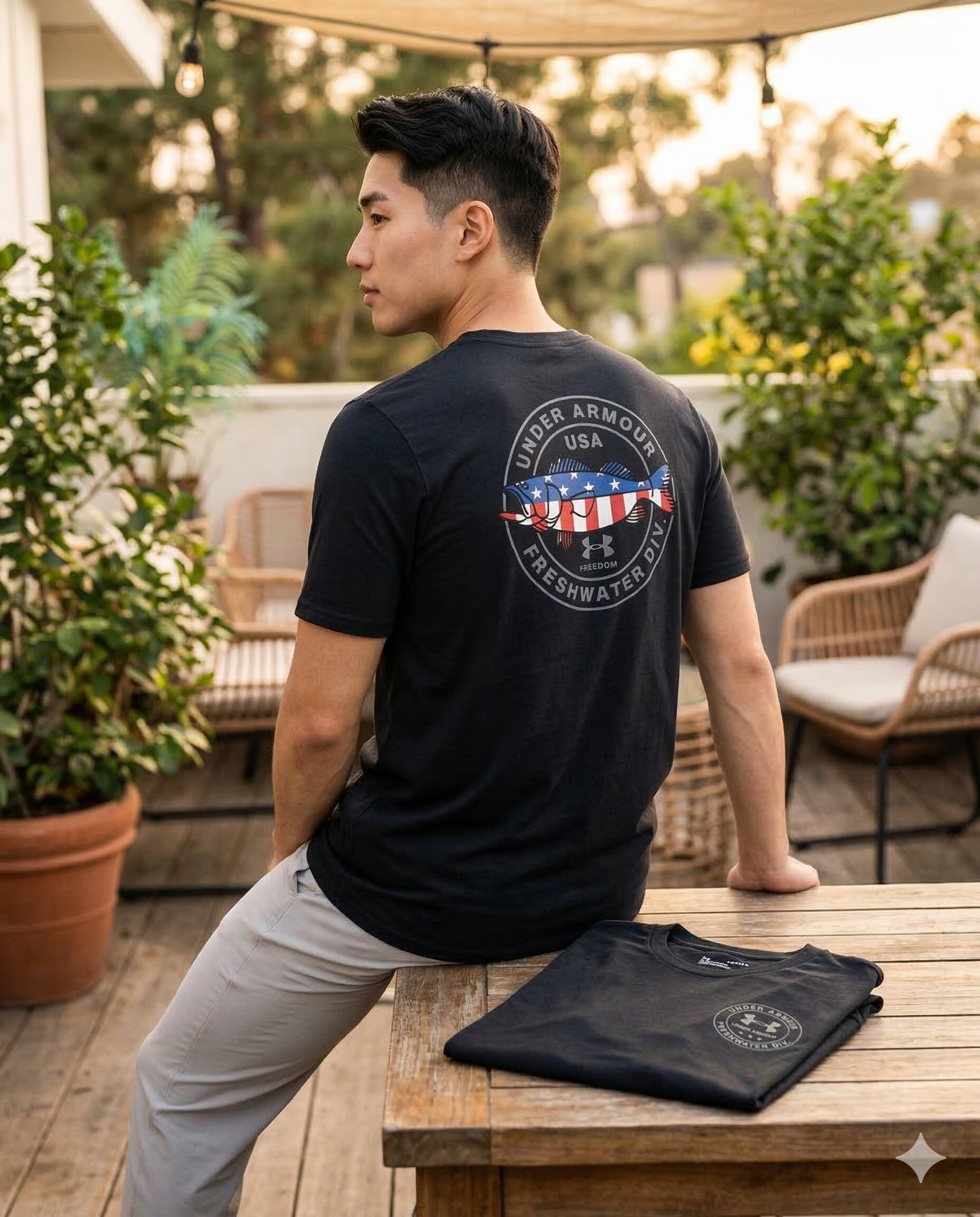 【預購】UNDER ARMOUR H031220 自由鱸魚印花短袖