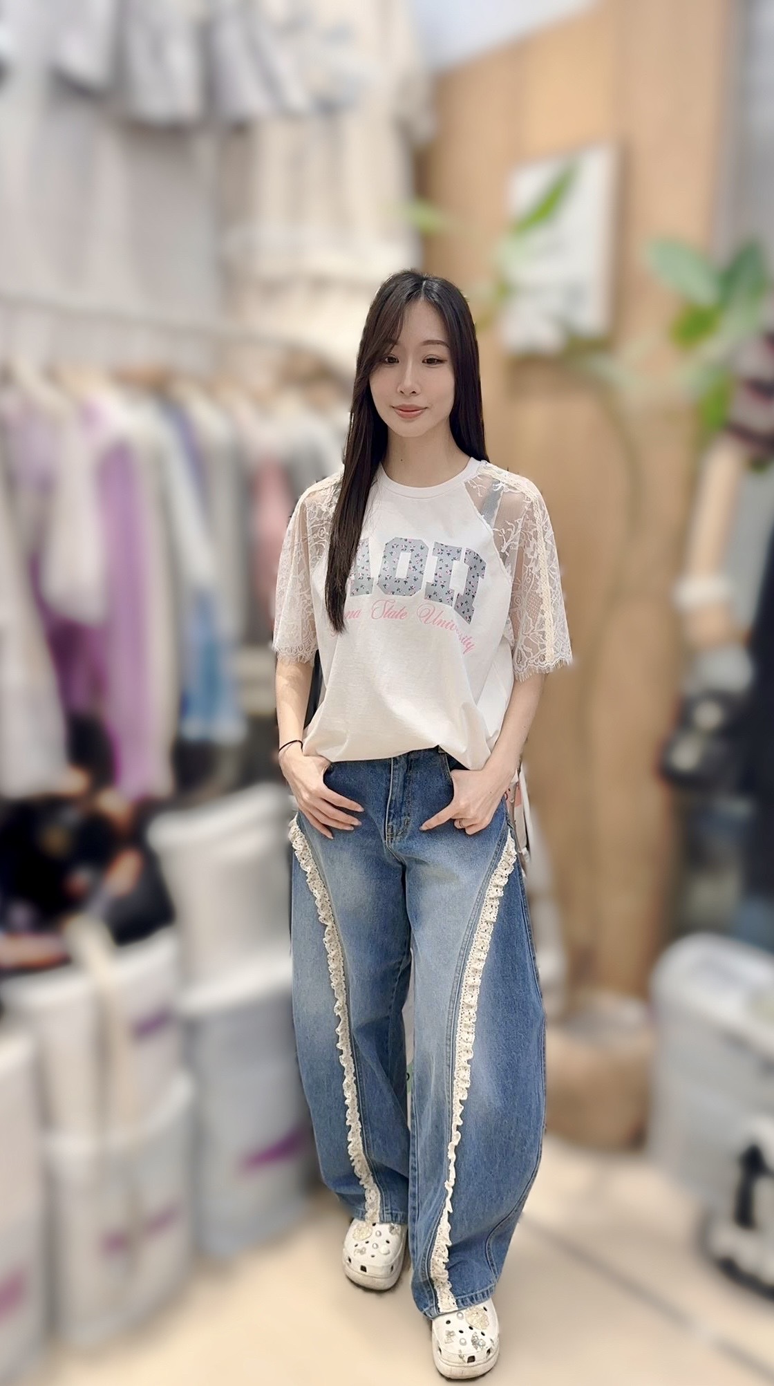 MC23  牛仔褲 👖 S:腰 24-31HIP 44 長41.5 /M:腰 26-33HIP 46長42 /L:腰28-35 HIP 48長 42.5 $529 (一口價)
