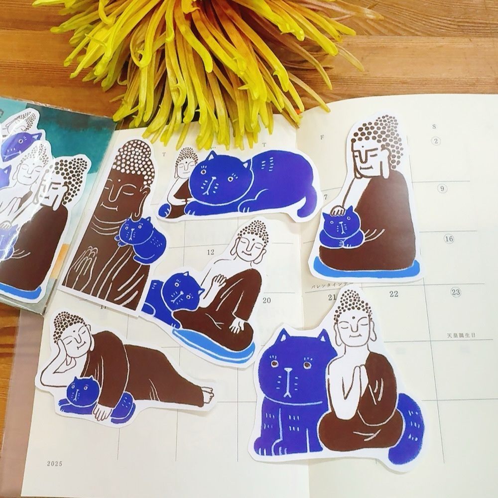 阿咪佛陀 6入防水貼紙包｜針線球