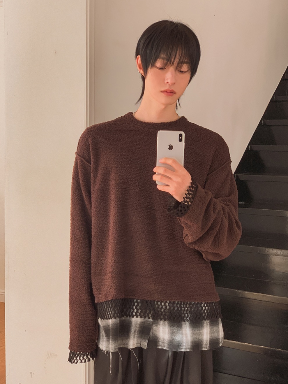 圈圈紗層疊針織衫