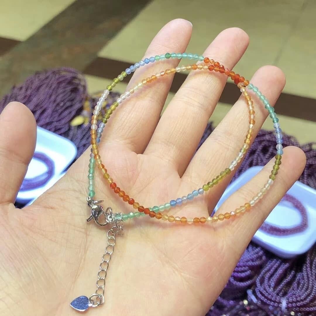 彩色漸變瑪瑙項鍊