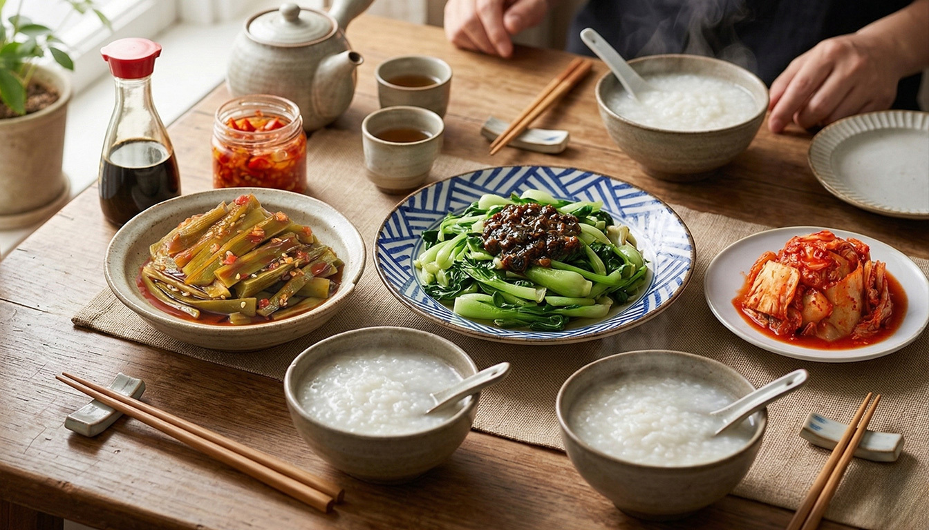 女孩暖心早餐首選:清粥搭配偷心貢菜