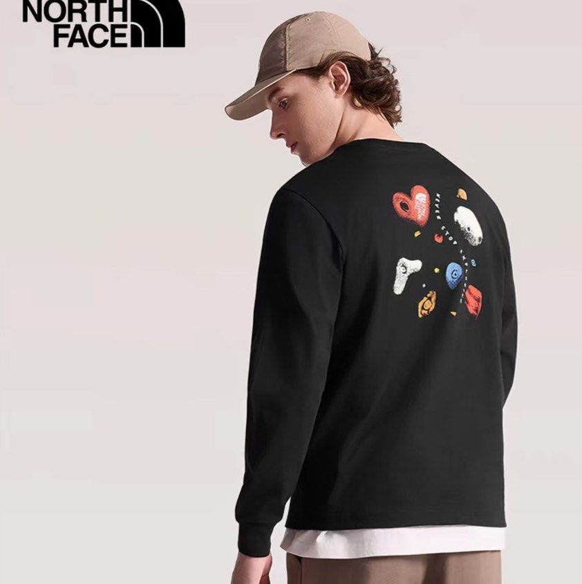 The North Face - 男裝 HEAVYWEIGHT V-DAY 寬鬆長袖圖案T恤 NF0A8GW2