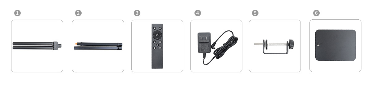 光之塔護眼檯燈 Ⅱ 包裝內容與所有標配配件展示