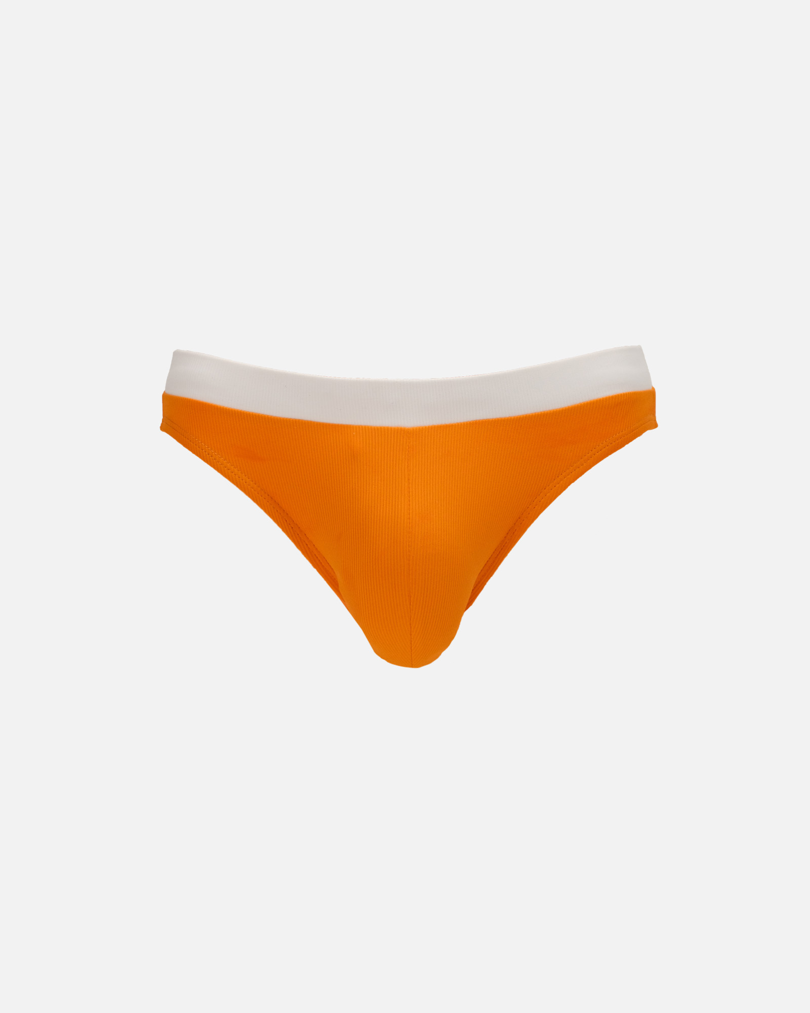 【羅紋桔子橘x素白邊】Saxon 男性低腰三角泳褲