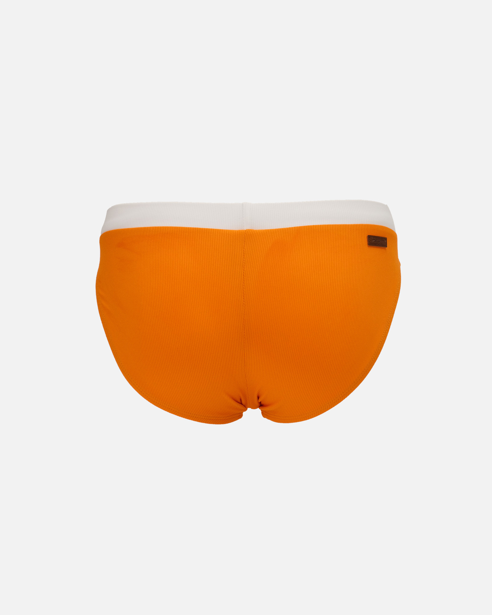 【羅紋桔子橘x素白邊】Saxon 男性低腰三角泳褲