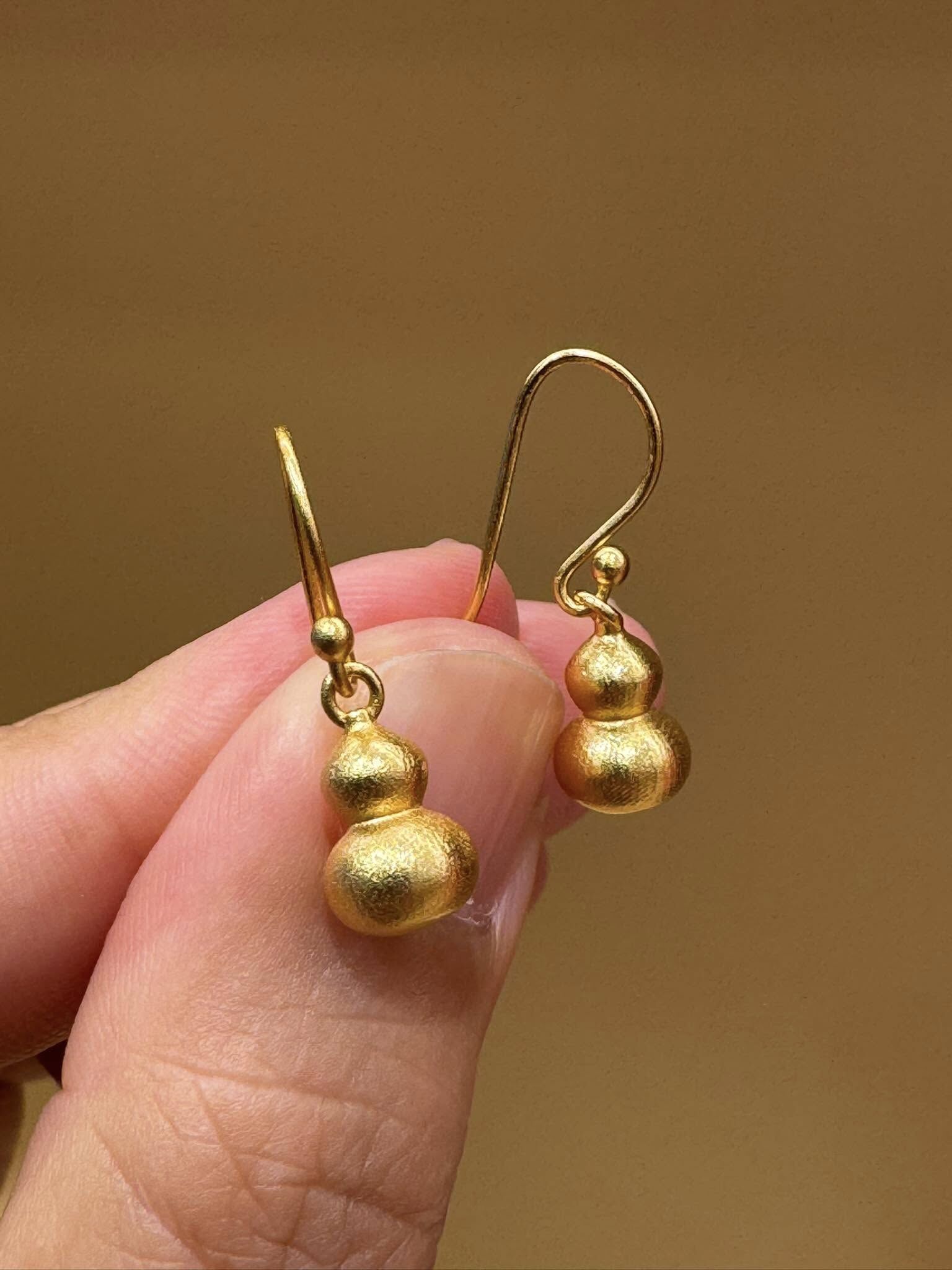 福祿金葫蘆純銀耳環