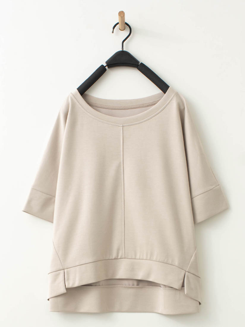 前短後長造型感空氣棉短袖上衣