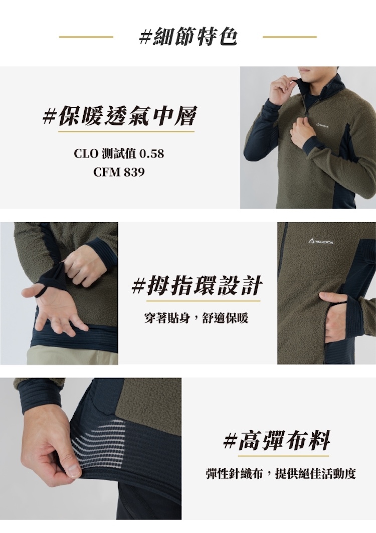 【TAKODA】Skan Primaloft® Evolve 半開襟夾克 男款