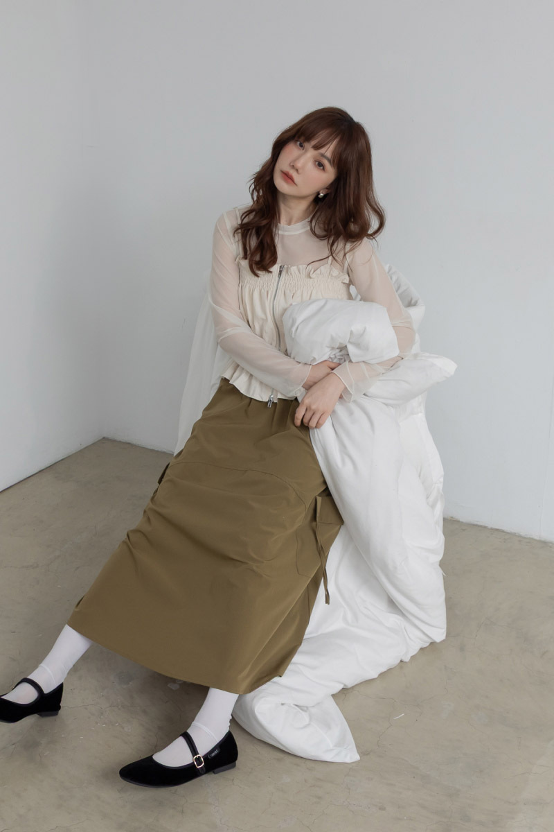 立體抓皺拉鍊背心套組