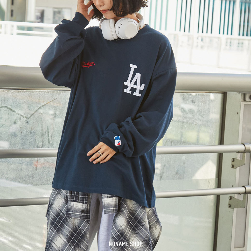 MLB 美國職棒大聯盟 經典 LOGO 刺繡 長T 七色 (男/女款)