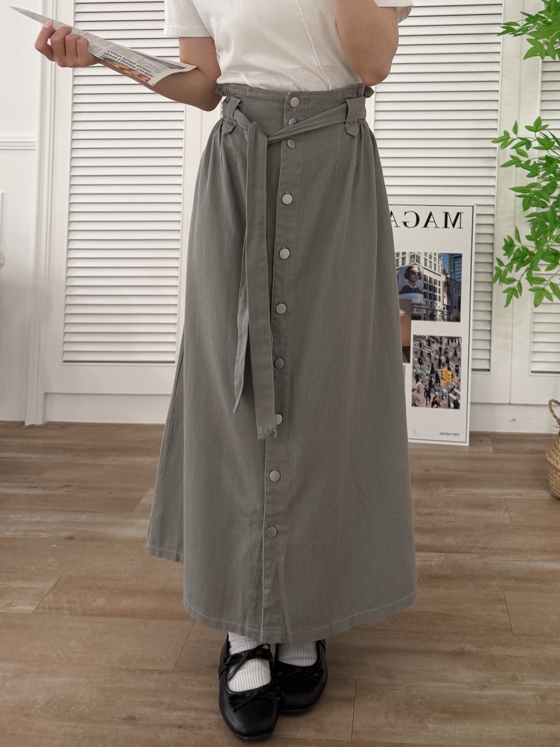 法朵Fado shop｜腰帶排釦長裙 4745001 三色