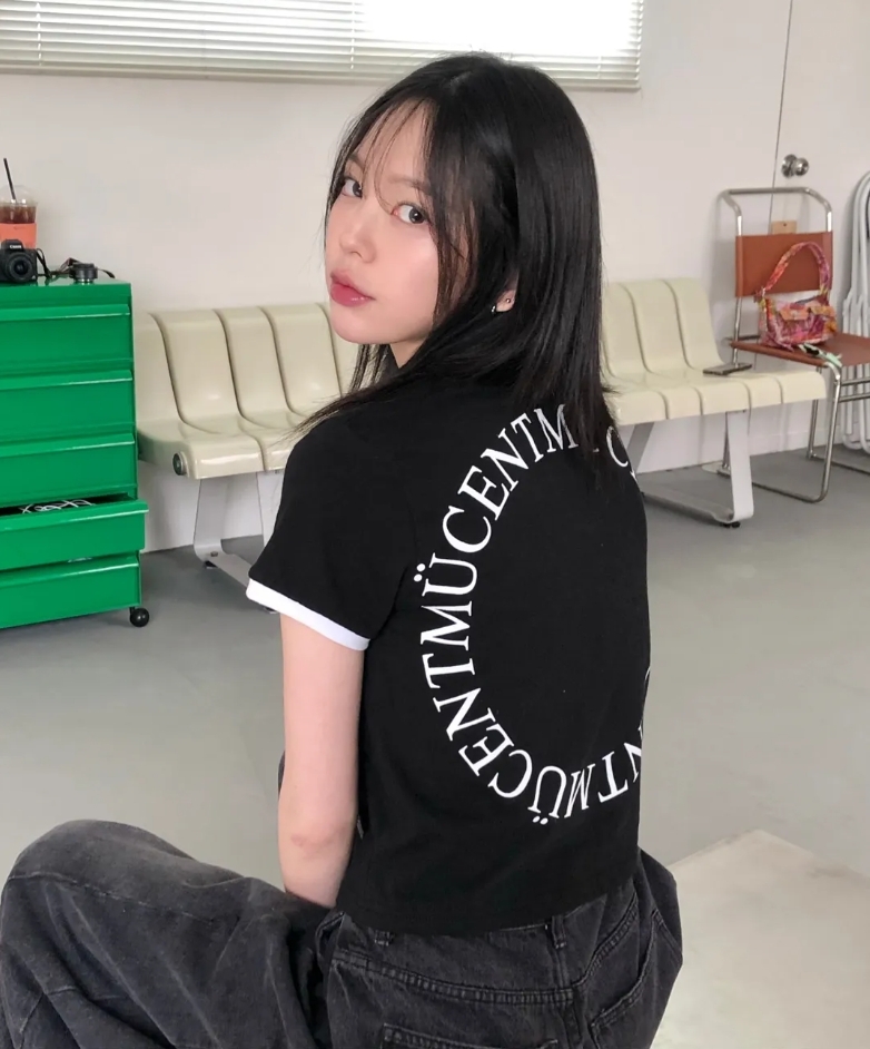 （現貨）韓牌 MUCENT RINGER 圓形logo 滾邊 短T P00000MH