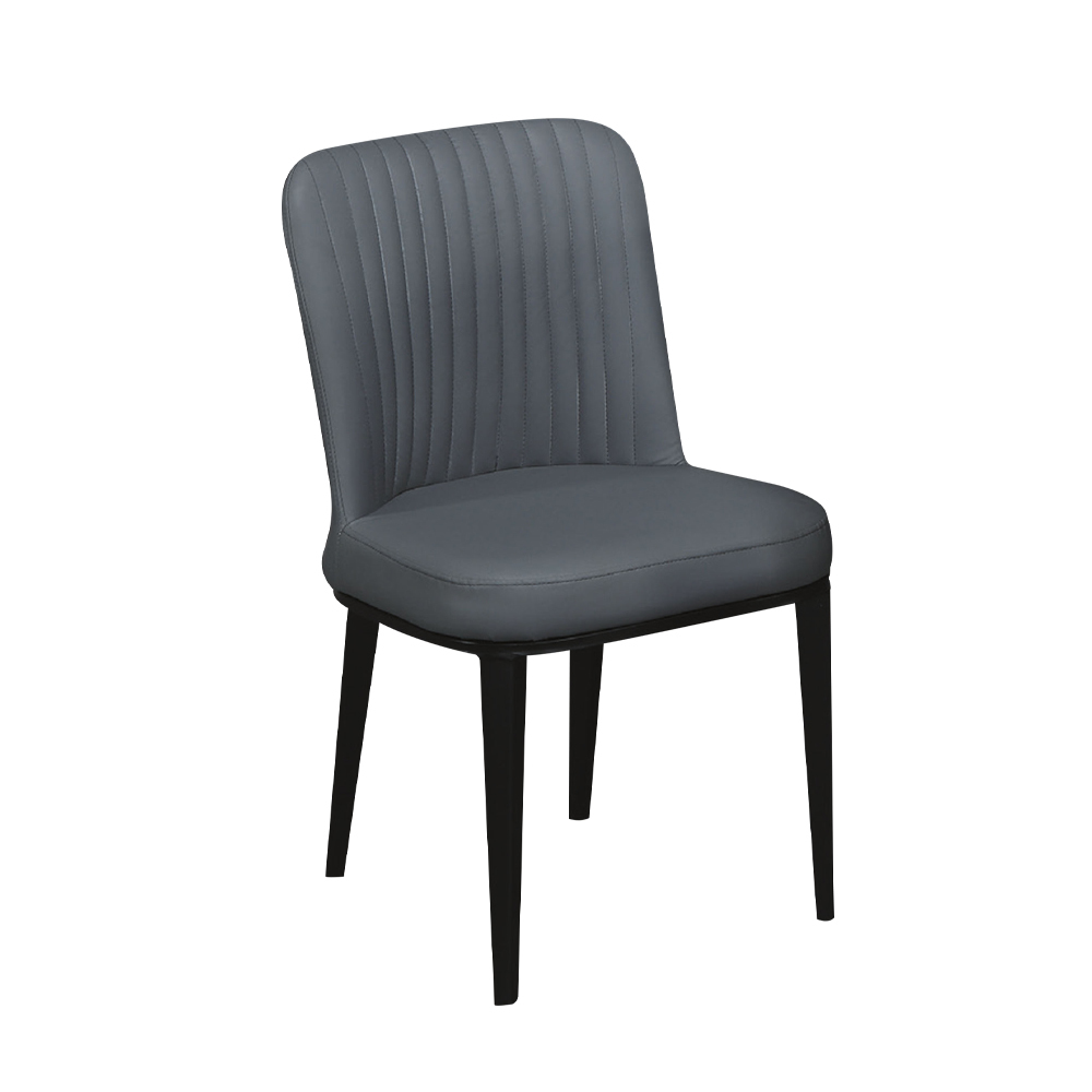 柏蒂家居-馬加柏灰色皮革餐椅/休閒洽談椅-二入組合