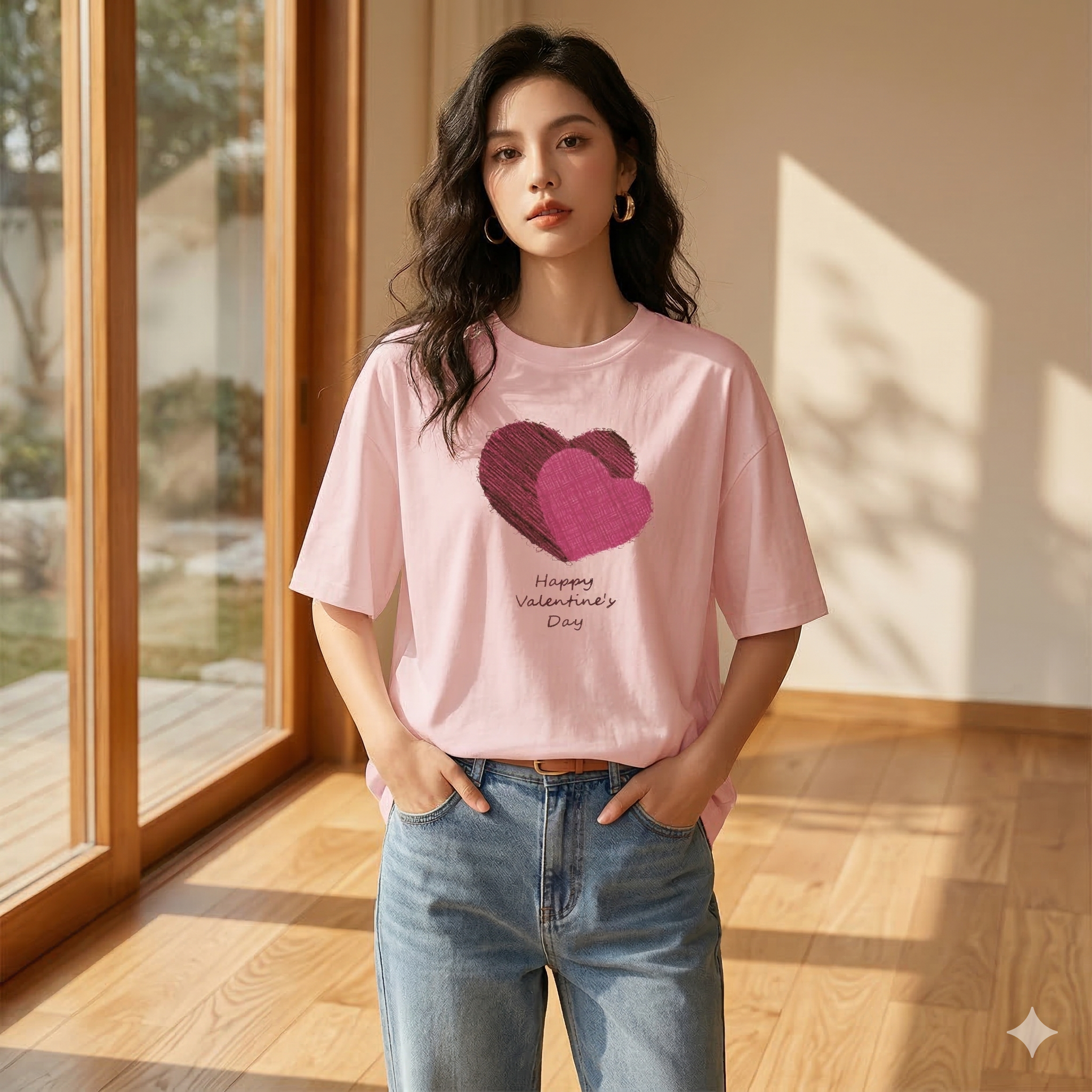 【ASister 小姊姊】AS1344#純棉上衣☆甜蜜雙愛心*中長版短袖T恤(7色 S-3XL)