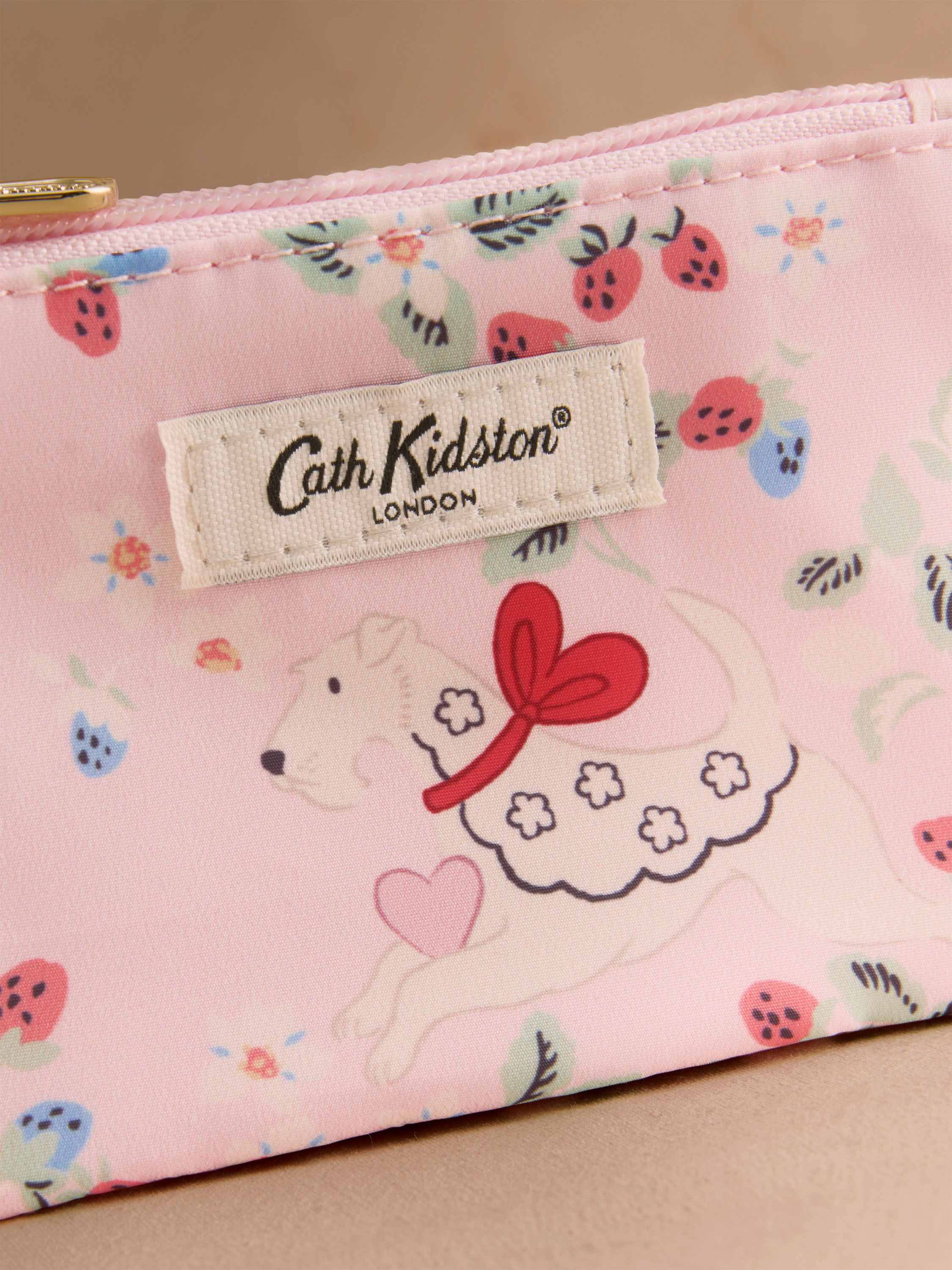 Puppy Floral 雙層拉鍊零錢收納包