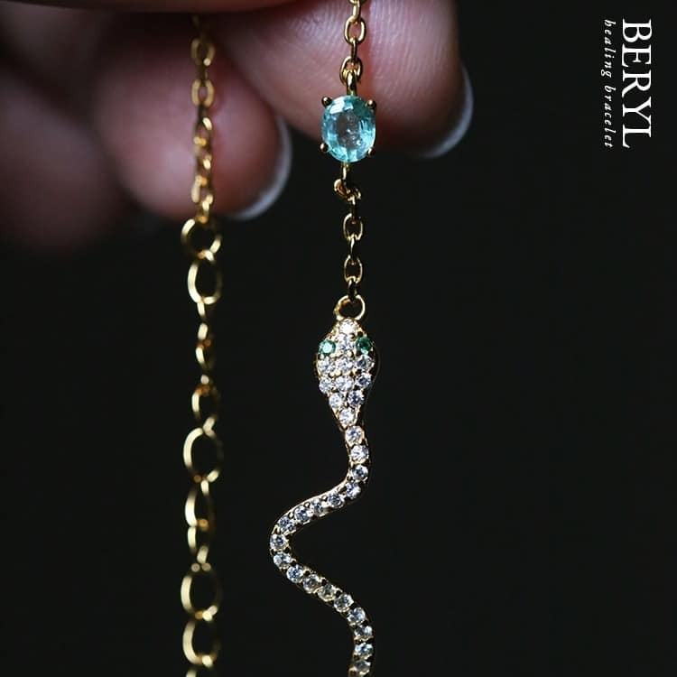 小價位彩寶精品，天然贊比亞祖母綠銀蛇手鍊