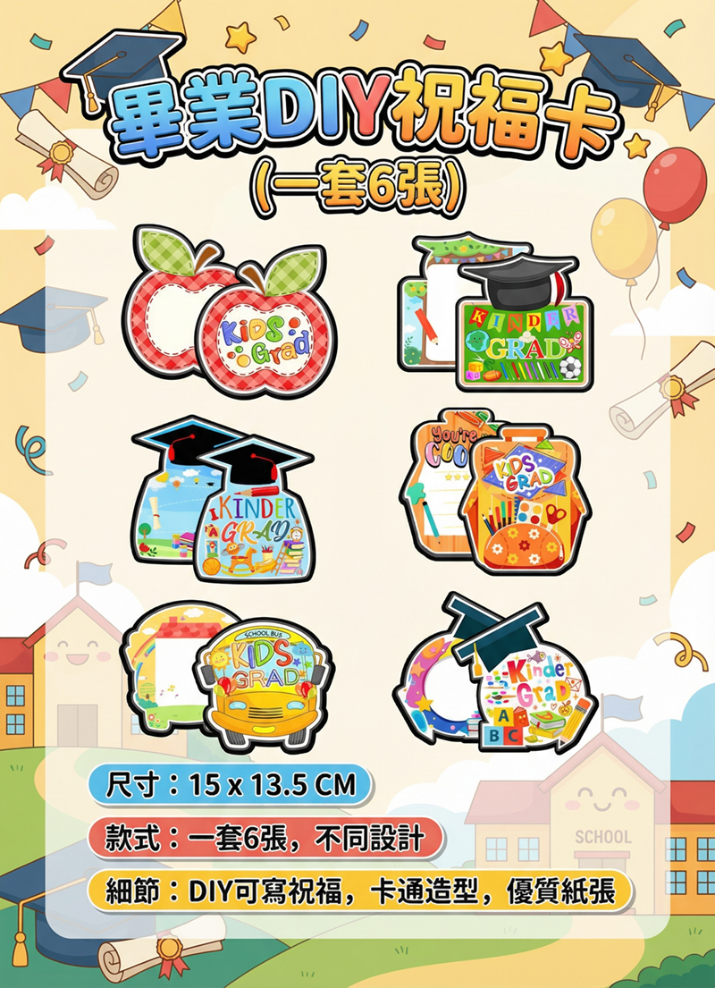 畢業DIY祝福卡 (一套6張) GD2606